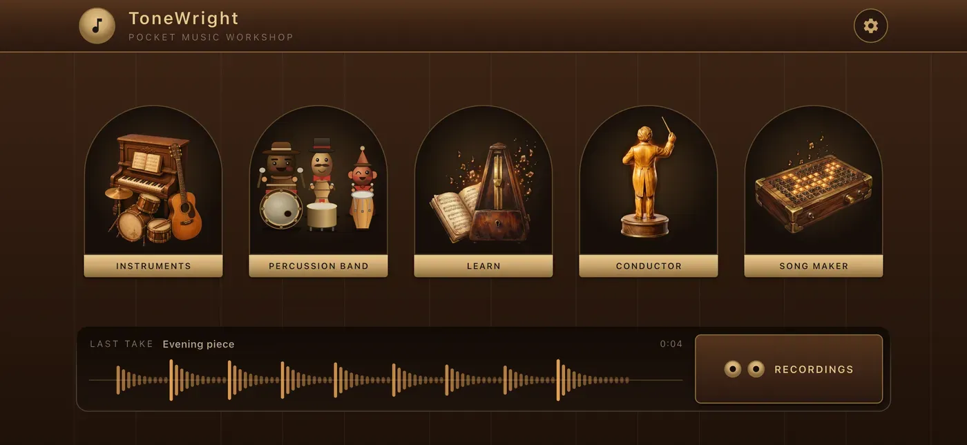 The workshop in the ToneWright app